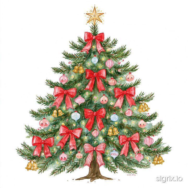 Whimsical Christmas Watercolor Clipart for Midjourney sample generation 2