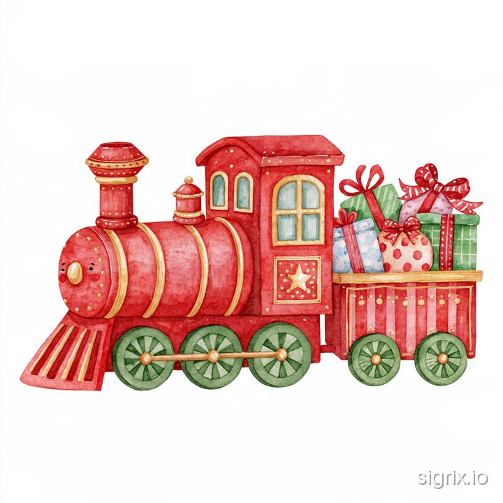 Whimsical Christmas Watercolor Clipart for Midjourney sample generation 3