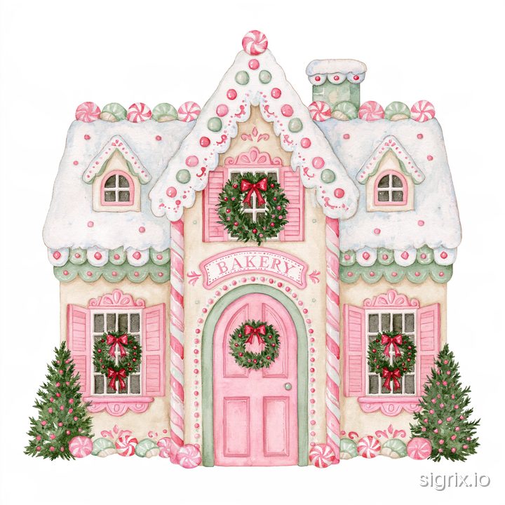 Whimsical Christmas Watercolor Clipart for Midjourney sample generation 5