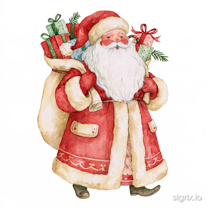 Whimsical Christmas Watercolor Clipart for Midjourney sample generation 4