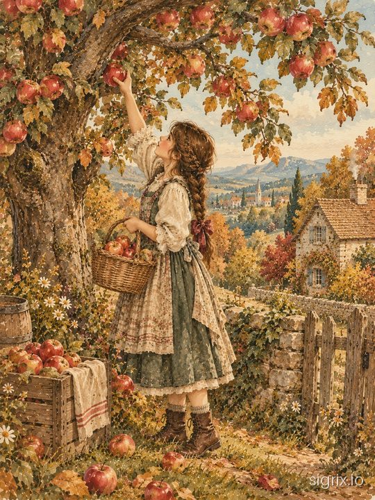 Vintage Storybook Gouache Illustrations sample generation 1