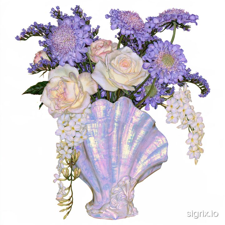 Watercolor Artistic Floral Vase Clipart Midjourney Prompt sample generation 5