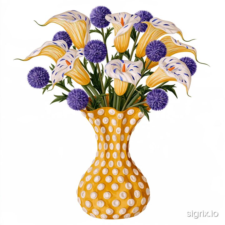 Watercolor Artistic Floral Vase Clipart Midjourney Prompt sample generation 6