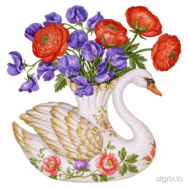 Watercolor Artistic Floral Vase Clipart Midjourney Prompt sample generation 4