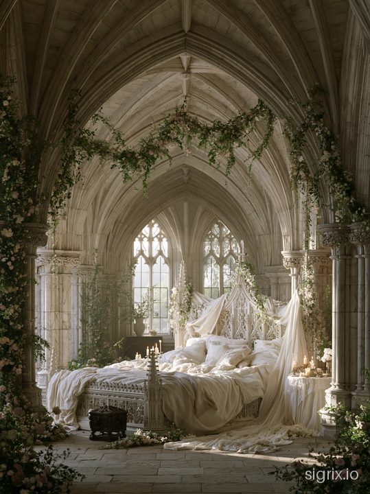 Romantic Gothic Cathedral Interior Art Prompt sample generation 1