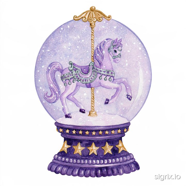 Purple Christmas Watercolor Clipart sample generation 9
