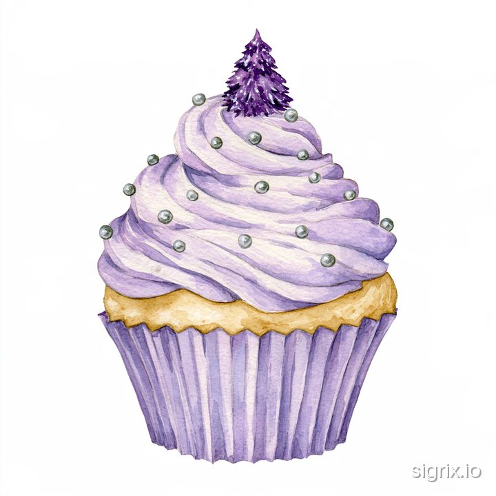 Purple Christmas Watercolor Clipart sample generation 2