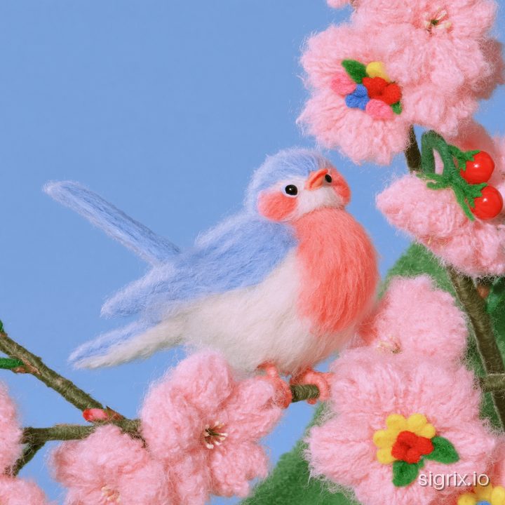 Needle Felted Miniature Diorama Art for Midjourney sample generation 6