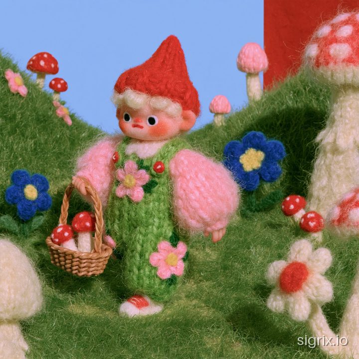Needle Felted Miniature Diorama Art for Midjourney sample generation 1