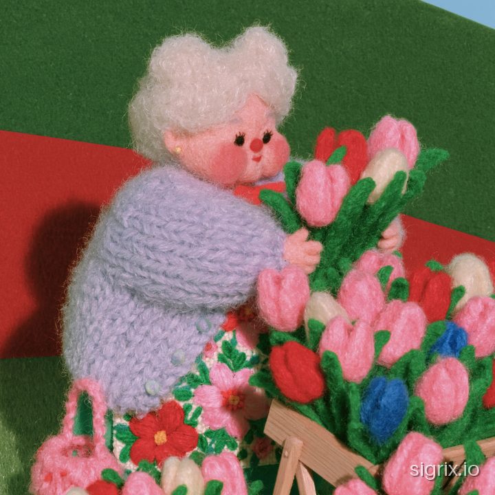 Needle Felted Miniature Diorama Art for Midjourney sample generation 8