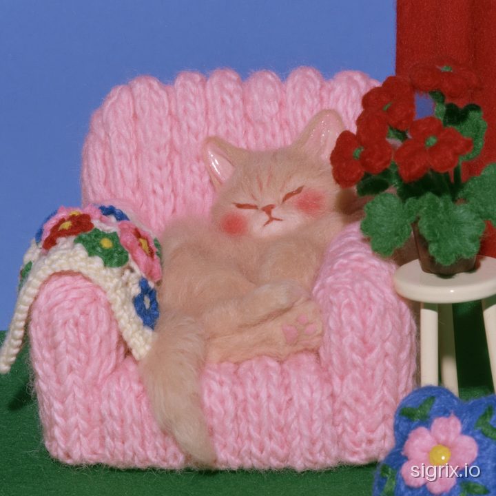 Needle Felted Miniature Diorama Art for Midjourney sample generation 2