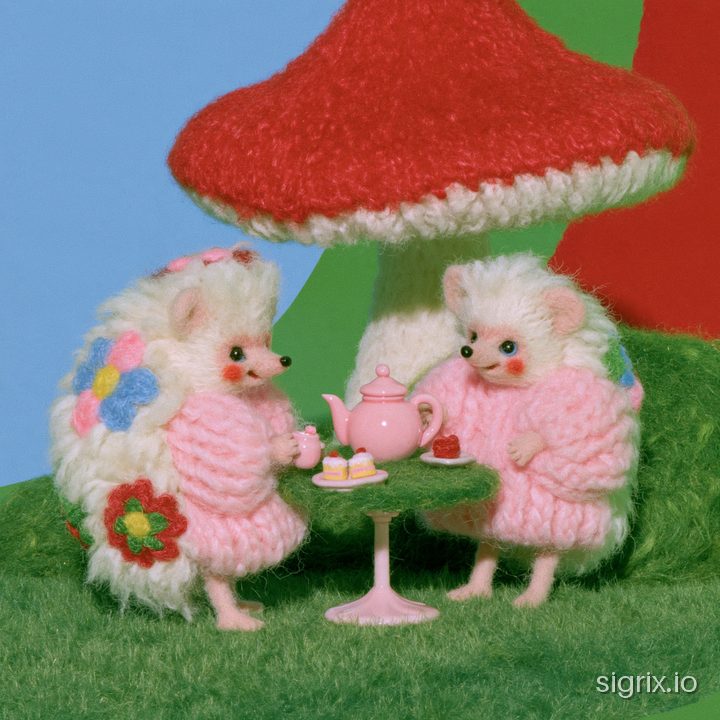 Needle Felted Miniature Diorama Art for Midjourney sample generation 9
