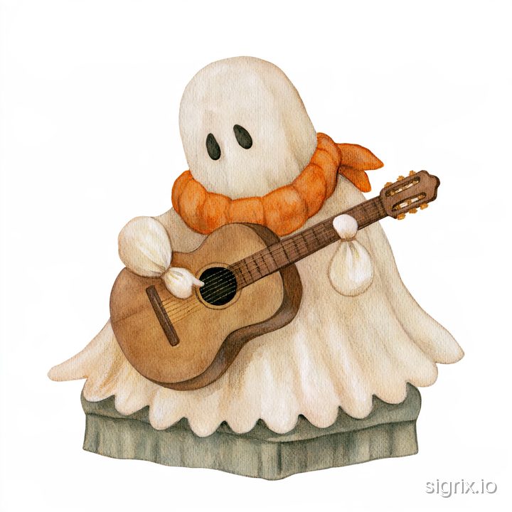 Cozy Autumn Halloween Ghost Clipart sample generation 9