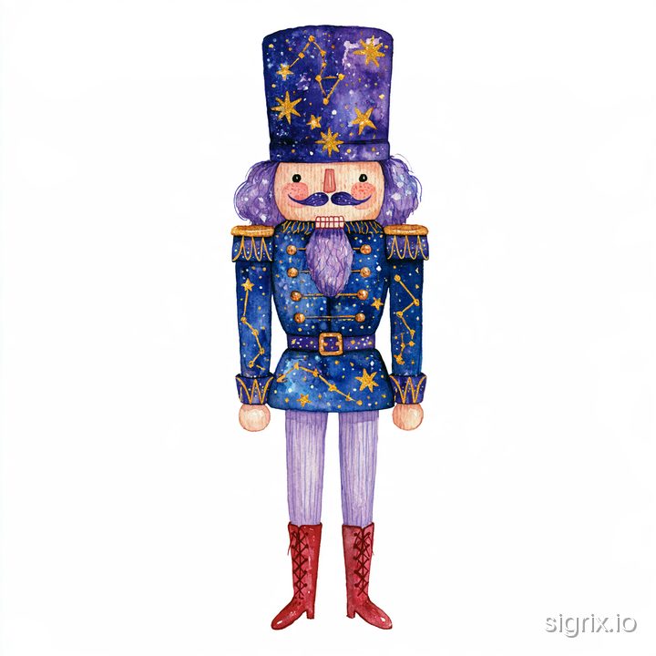 Cosmic Christmas Watercolor Clipart for Midjourney sample generation 7