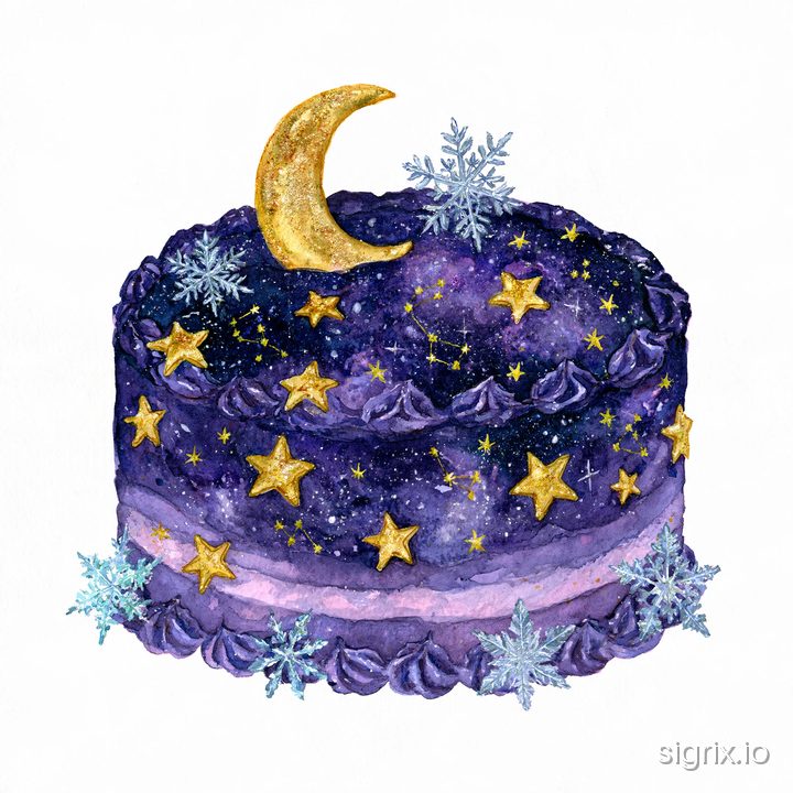 Cosmic Christmas Watercolor Clipart for Midjourney sample generation 3